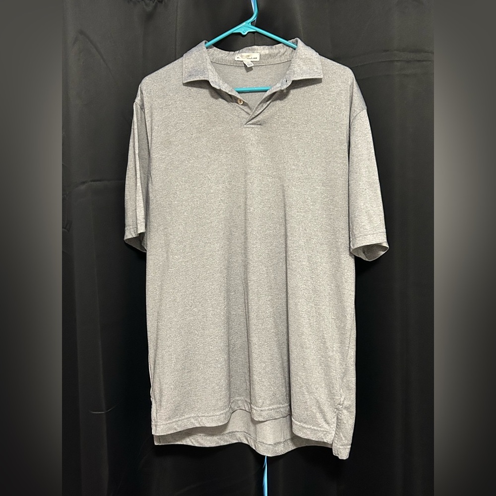 Peter Millar Polo Shirt Adult Large Gray Lightweight Golf Golfing Men